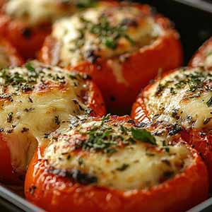 Томаты под сливочным чесночным муссом