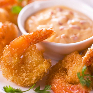 Жареные креветки в кляре