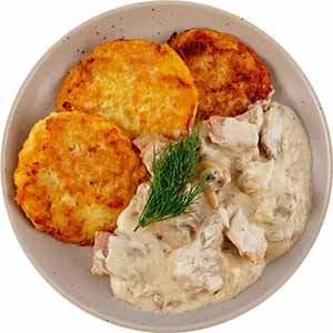 Драники с мачанкой