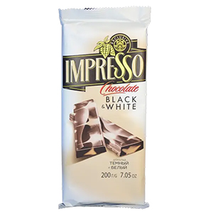 Шоколад горький «Импрессо» темный и белый