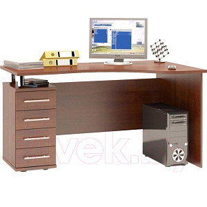 Письменный стол Сокол-Мебель КСТ-104.1 (левый, испанский орех)