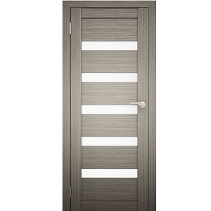 Дверь межкомнатная с комплектом установки Юни Двери Амати 03 60x200 (дуб дымчатый/стекло белое)