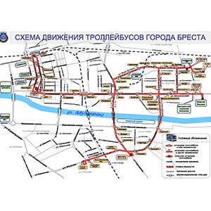 Схема движения троллейбусов города Бреста