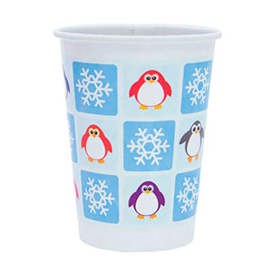 Стакан бумажный для мороженого Пингвины