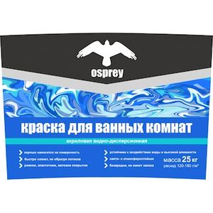 Краска акриловая водно-дисперсионная «OSPREY» ВД-АК-201 моющаяся для ванных комнат