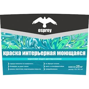 Краска интерьерная водно-дисперсионная «OSPREY» ВД-АК-201 моющаяся