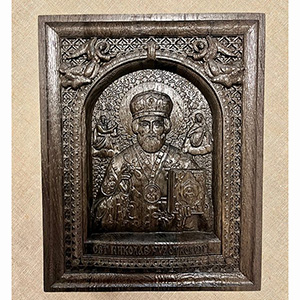 Икона из натурального мореного дуба