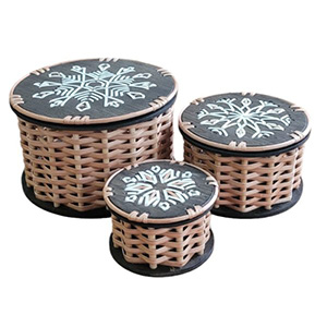 Набор шкатулок из расщепленной лозы