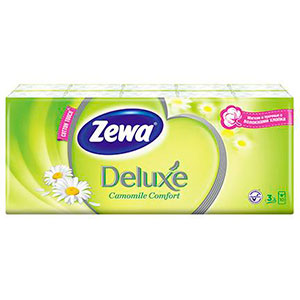 Носовые платки Zewa Deluxе с ароматом ромашки 