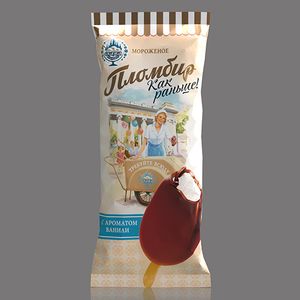 Пломбир «Как раньше» с ароматом ванили в какаосодержащей глазури