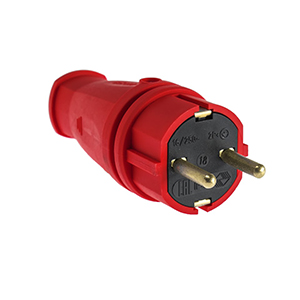 Вилка IP44, 16А, каучук