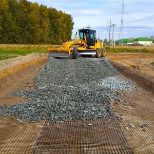 Устройство дорожных одежд с покрытием плит тротуарных
