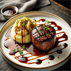 Филе миньен с картофельным пюре