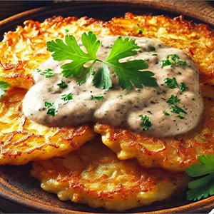 Драники с грибами