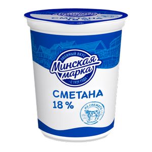 Сметана 18 % 380гр Минская марка