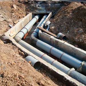 Прокладка наружного водопровода и канализации