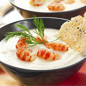 Сливочный суп с креветкой