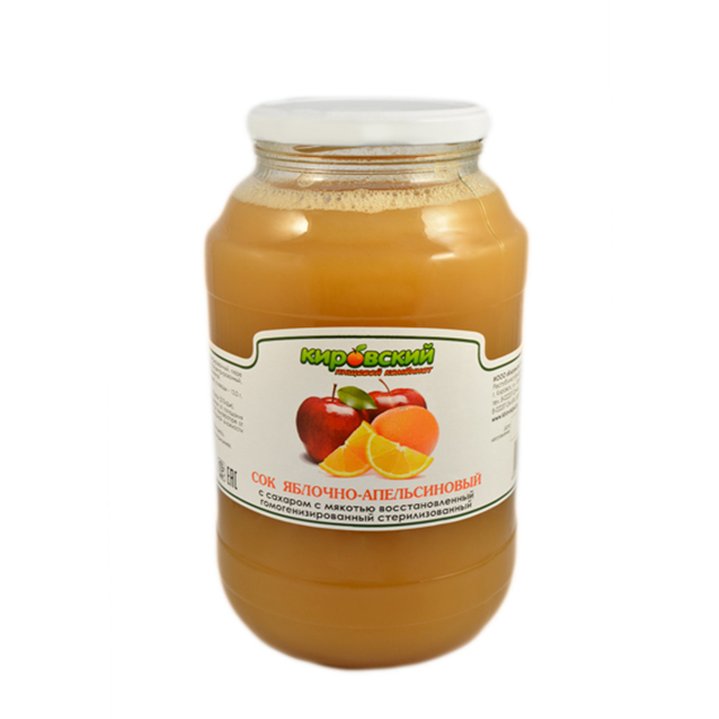Сок яблочно-апельсиновый (с сахаром и мякотью)