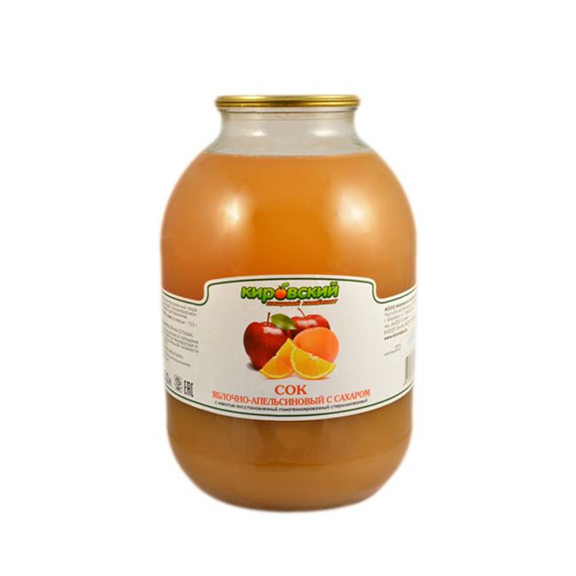 Сок яблочно-апельсиновый (с сахаром и мякотью)