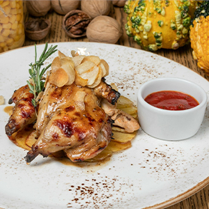 Половина цыплёнка в пряной глазури