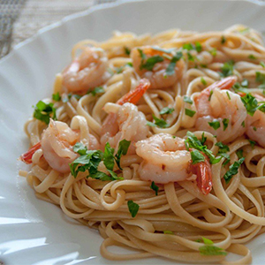 Лапша Карбонара с креветками