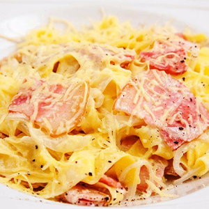 Лапша Карбонара с ветчиной