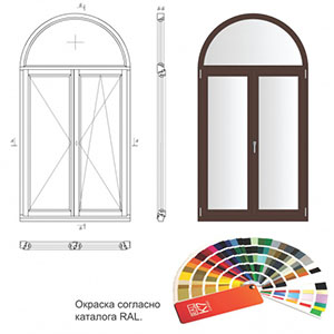 Оконный блок арочный