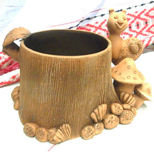Кашпо из керамики Улитка