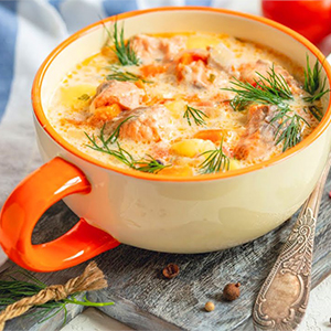 Финский суп с лососем