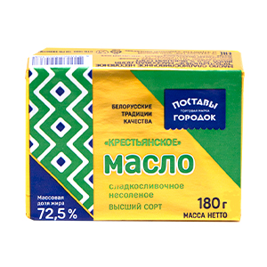 Масло «Крестьянское» сладкосливочное несоленое 72,5%