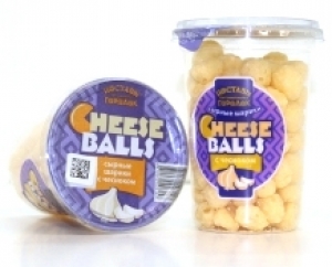 Сырные шарики CHESSE BALLS соленые с чесноком