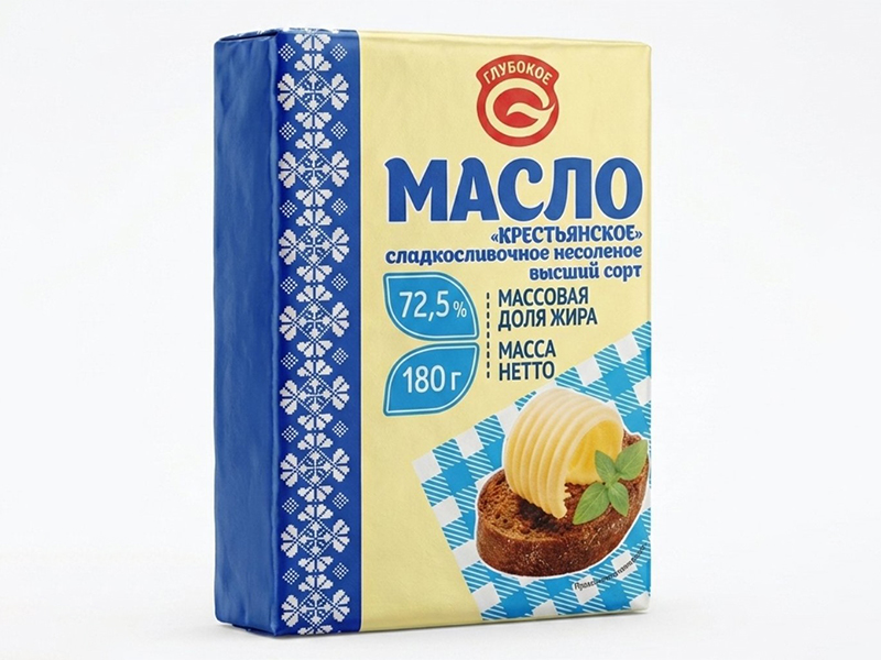 Масло «Крестьянское» сладкосливочное несоленое 72,5%
